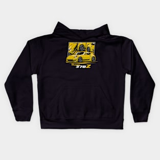 Yellow Nissan 370z JDM Car Kids Hoodie